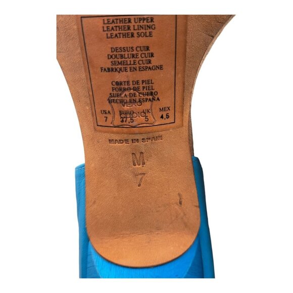 Kenneth Cole New York Women's Blue Leather Sandals Zipper Open Toe Heel Size 7 - Picture 5 of 10